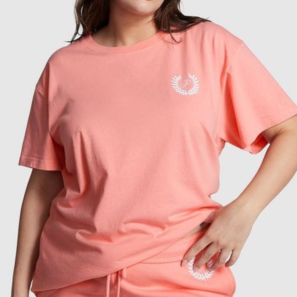 VS PINK PASSION PINK CAMPUS TEE SHIRT